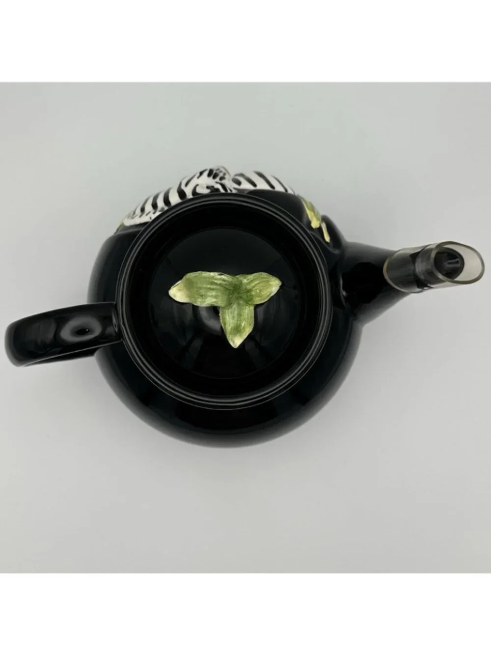 Vandor Rare 1990 Safari Zebra Teapot Black Animal Motif Vintage Retro Minor Flaw
